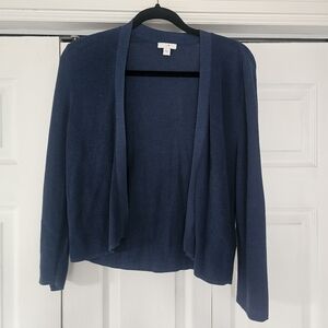 J. Jill Blue Open-Front Cardigan